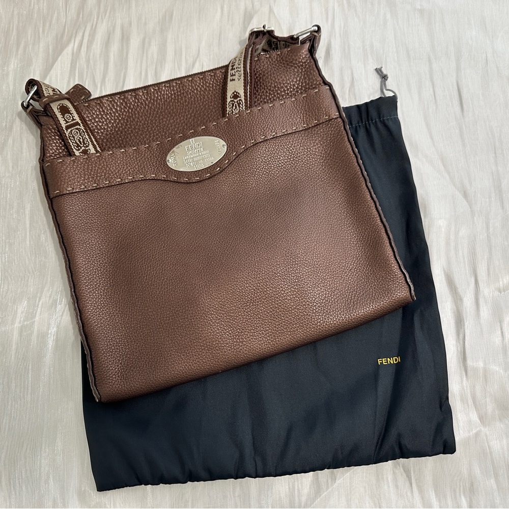 Fendi Vintage Selleria Zip Messenger Bag